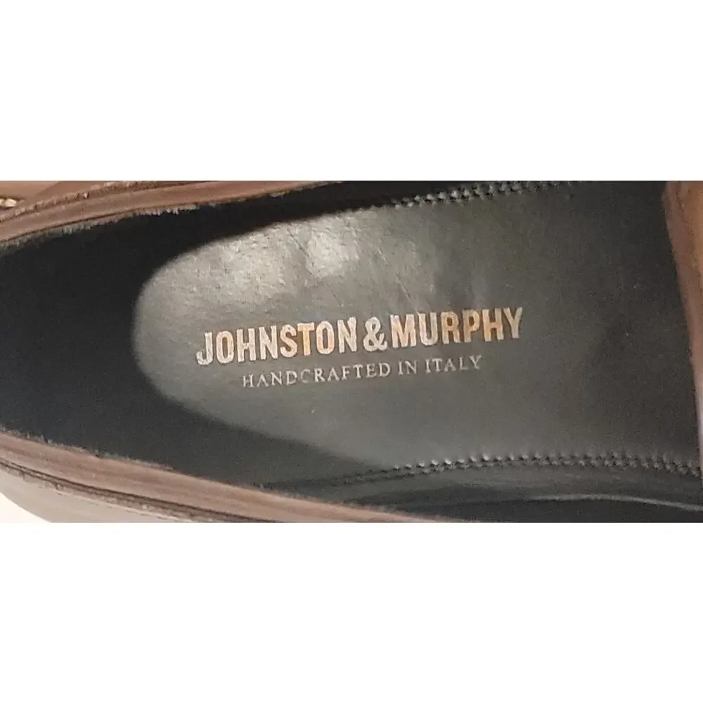Johnston&Murphy Men’s Flynch Bit Brown Loafers Shoe Sz 13M Made In ITALY